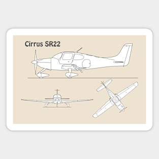 Cirrus SR22 - Airplane Blueprint - SBpng Magnet